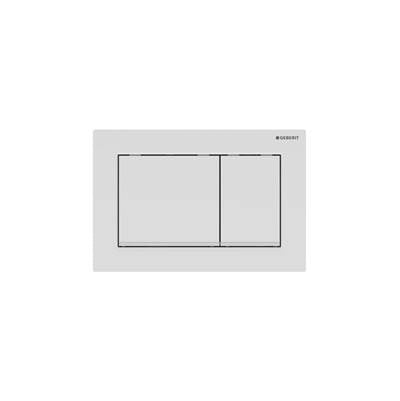 Geberit 115.080.11.1 - Geberit Omega20 Actuator Plate, Square, Dual Flush: Plate, Button: White / Glossy, Design Stripes: White Matt
