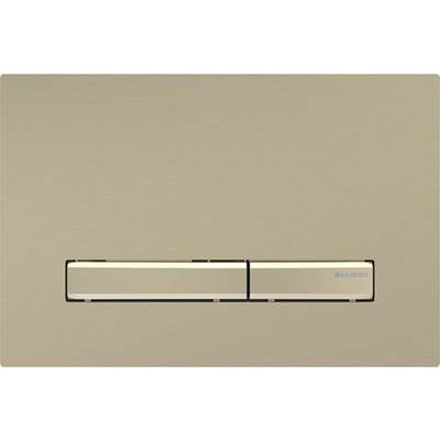 Geberit 115.672.QF.2 - Geberit Sigma50 Actuator Plate, Square, Dual Flush, Metal Colour Brass-Coloured: Base Plate, Cover Plate, Button: Brass-Coloured / Brushed, Easy-To-Clean Coated