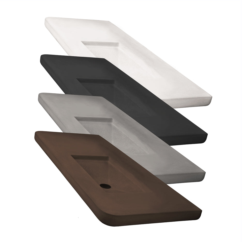 Lacava - Vanity Top Sink Made Of Concrete No Overflow, Used With Ntr-Ff-50 Console Stand, No Faucet Hole
