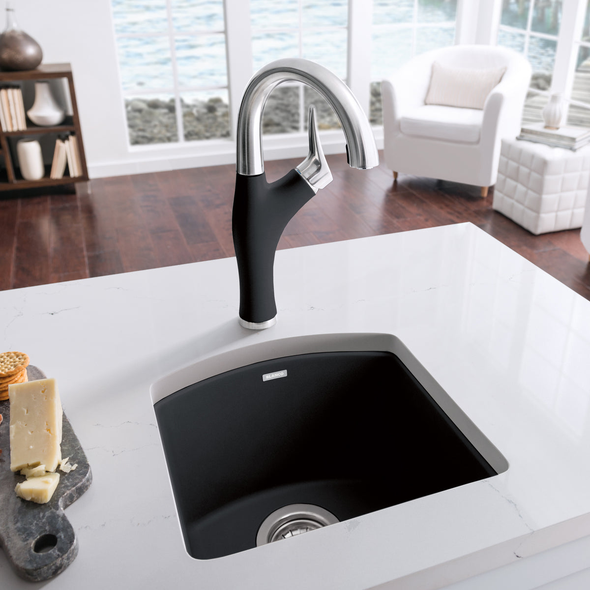 Blanco 400033- DIAMOND Mini Drop-in Bar/Prep Sink, SILGRANIT®, Anthracite - FaucetExpress.ca