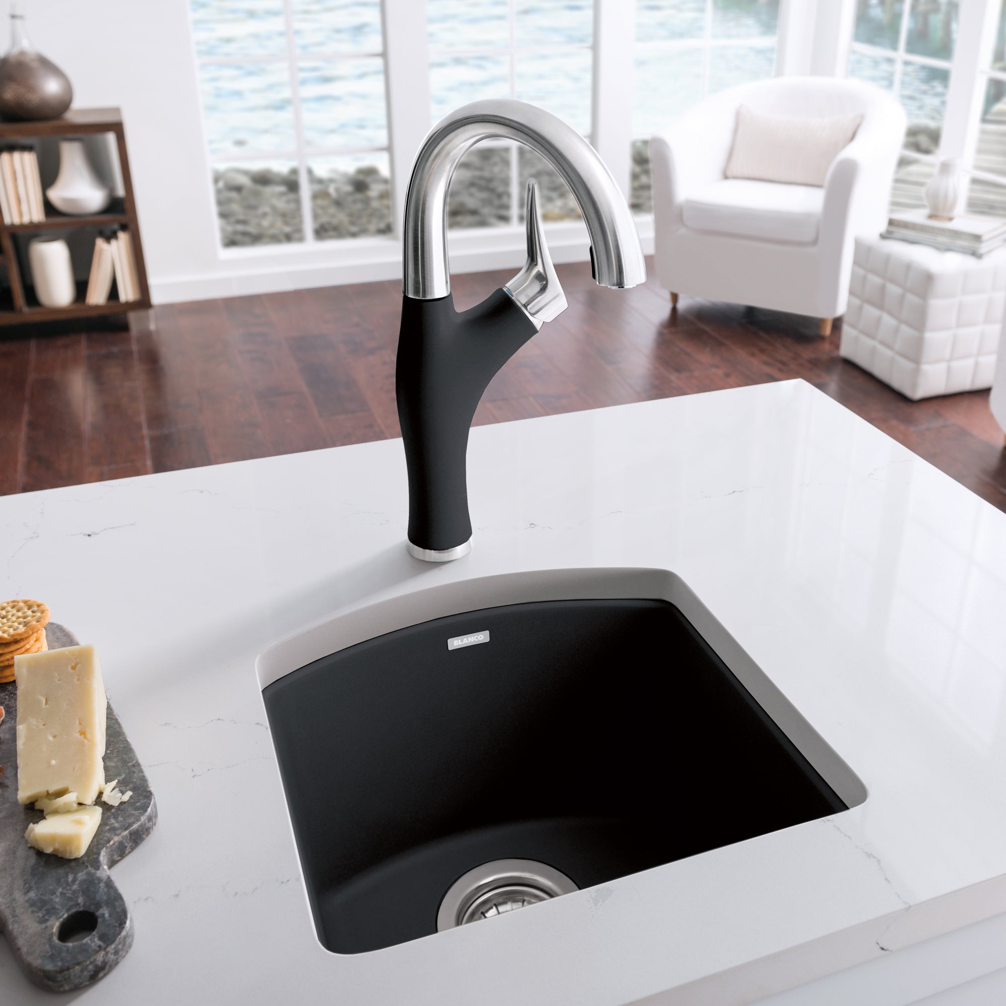 Blanco 400033- DIAMOND Mini Drop-in Bar/Prep Sink, SILGRANIT®, Anthracite - FaucetExpress.ca