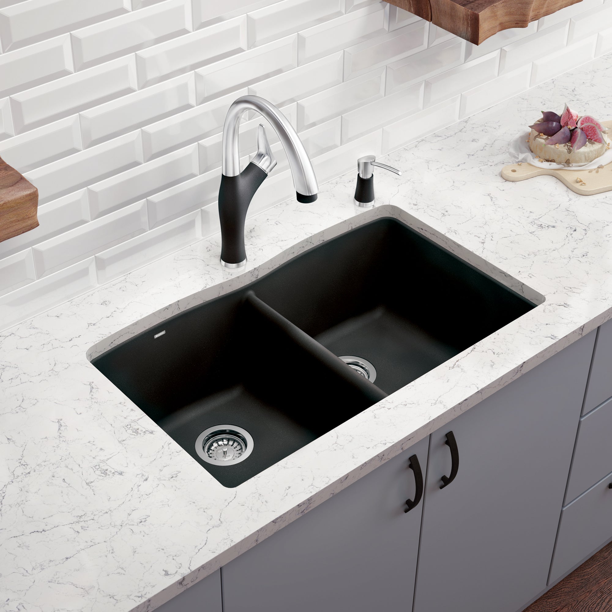 Blanco 400073- DIAMOND U 2 Undermount Sink, SILGRANIT®, Anthracite - FaucetExpress.ca