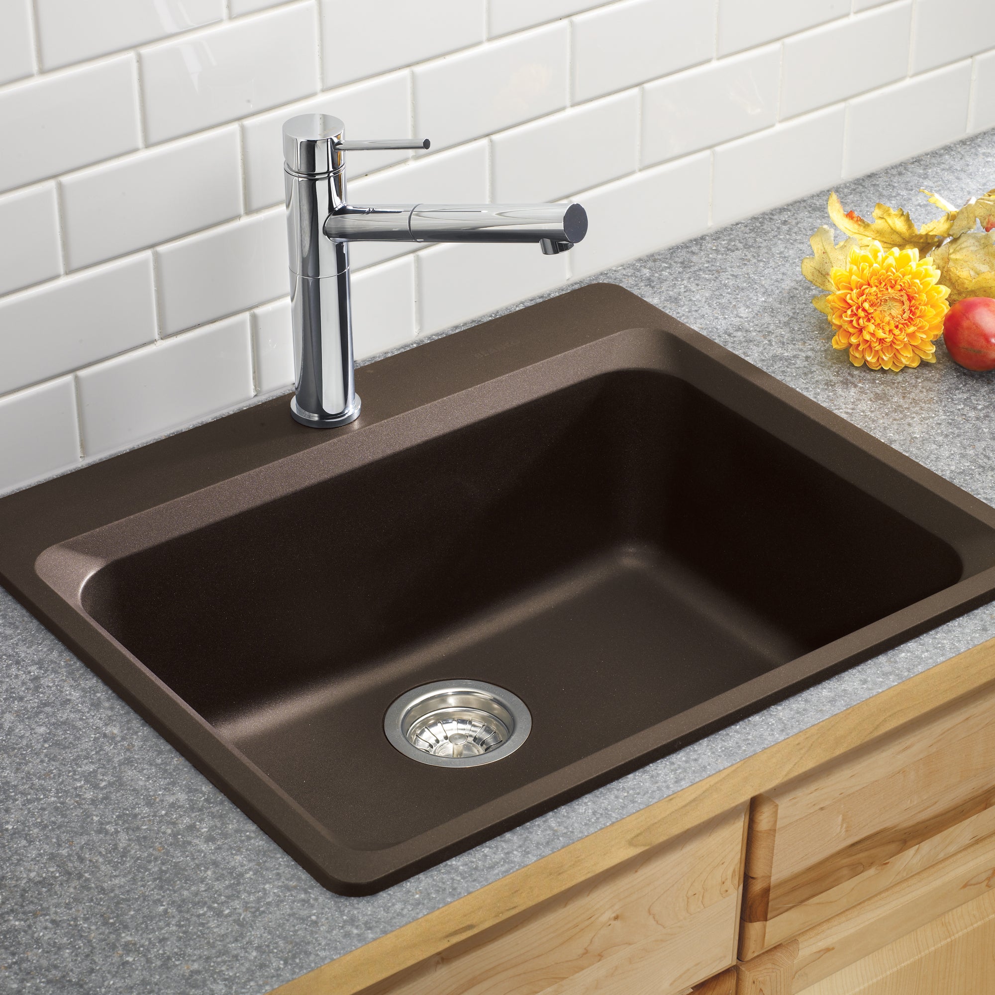 Blanco 400364- VISION 1 Drop-in Kitchen Sink, SILGRANIT®, Café - FaucetExpress.ca