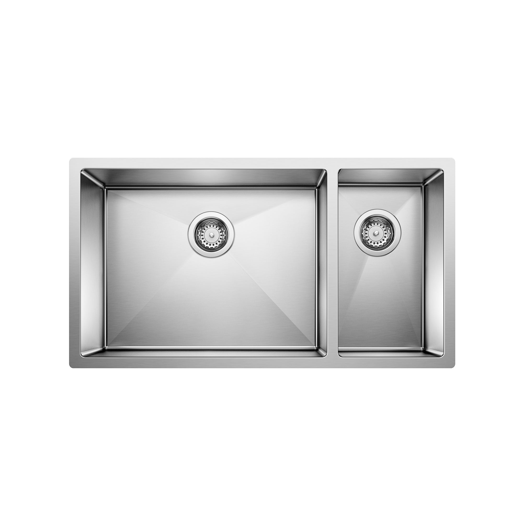 Blanco 400454- RADIUS 10 U 1 ½ Double Bowl, STEELART® Stainless Steel - FaucetExpress.ca