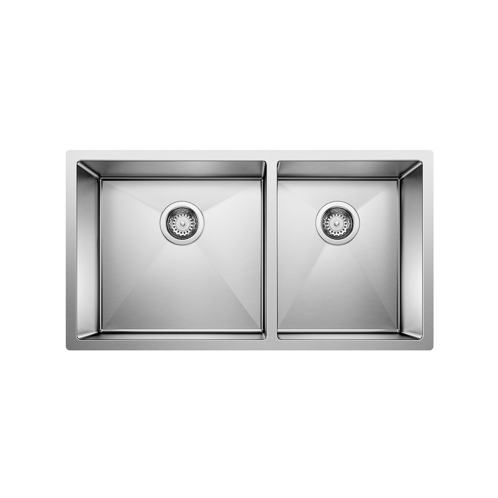 Blanco 400470- RADIUS 10 U 1 ¾ Double Bowl, STEELART® Stainless Steel - FaucetExpress.ca