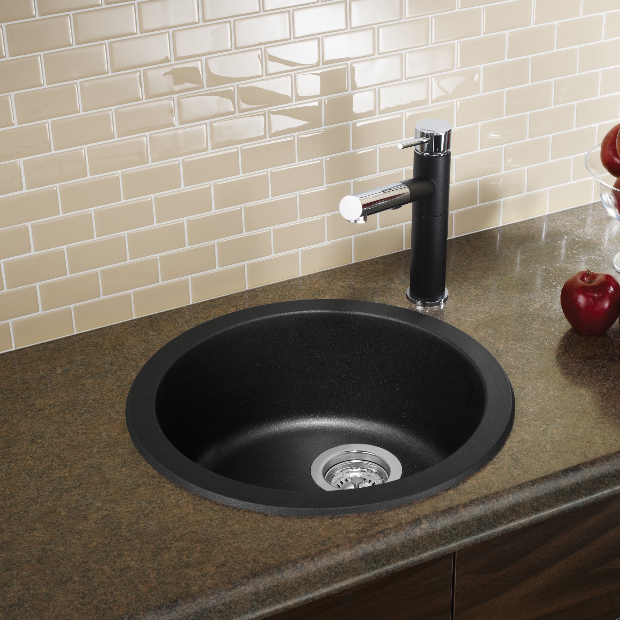 Blanco 400801- BLANCORONDO Bar/Prep Drop-in sink, SILGRANIT®, Anthracite - FaucetExpress.ca