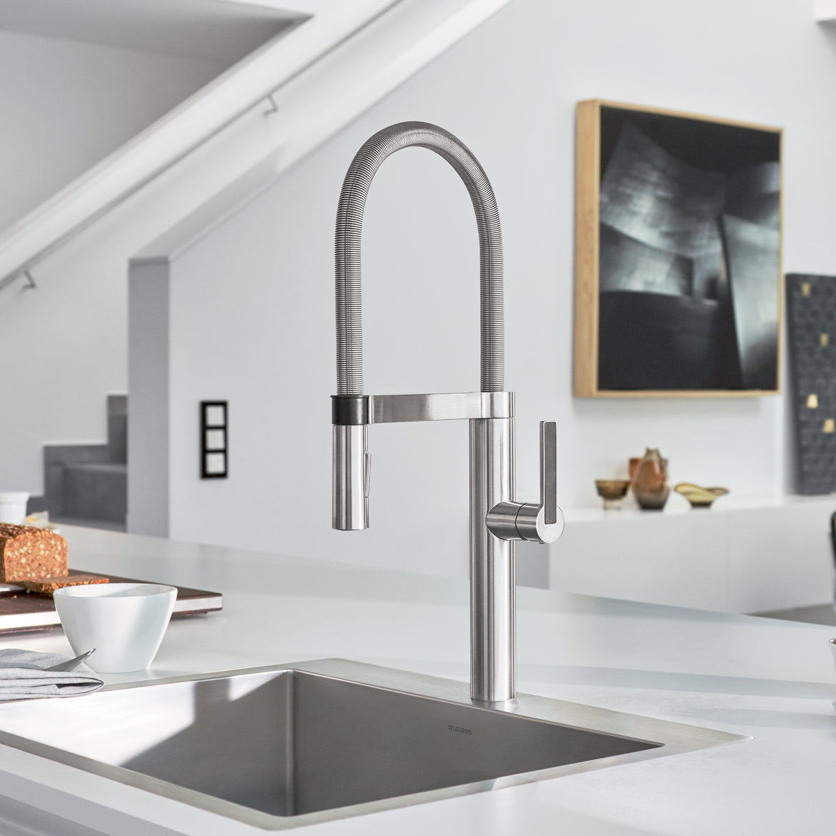 Blanco 401222- BLANCOCULINA Pull-Down Kitchen Faucet, Classic Steel - FaucetExpress.ca