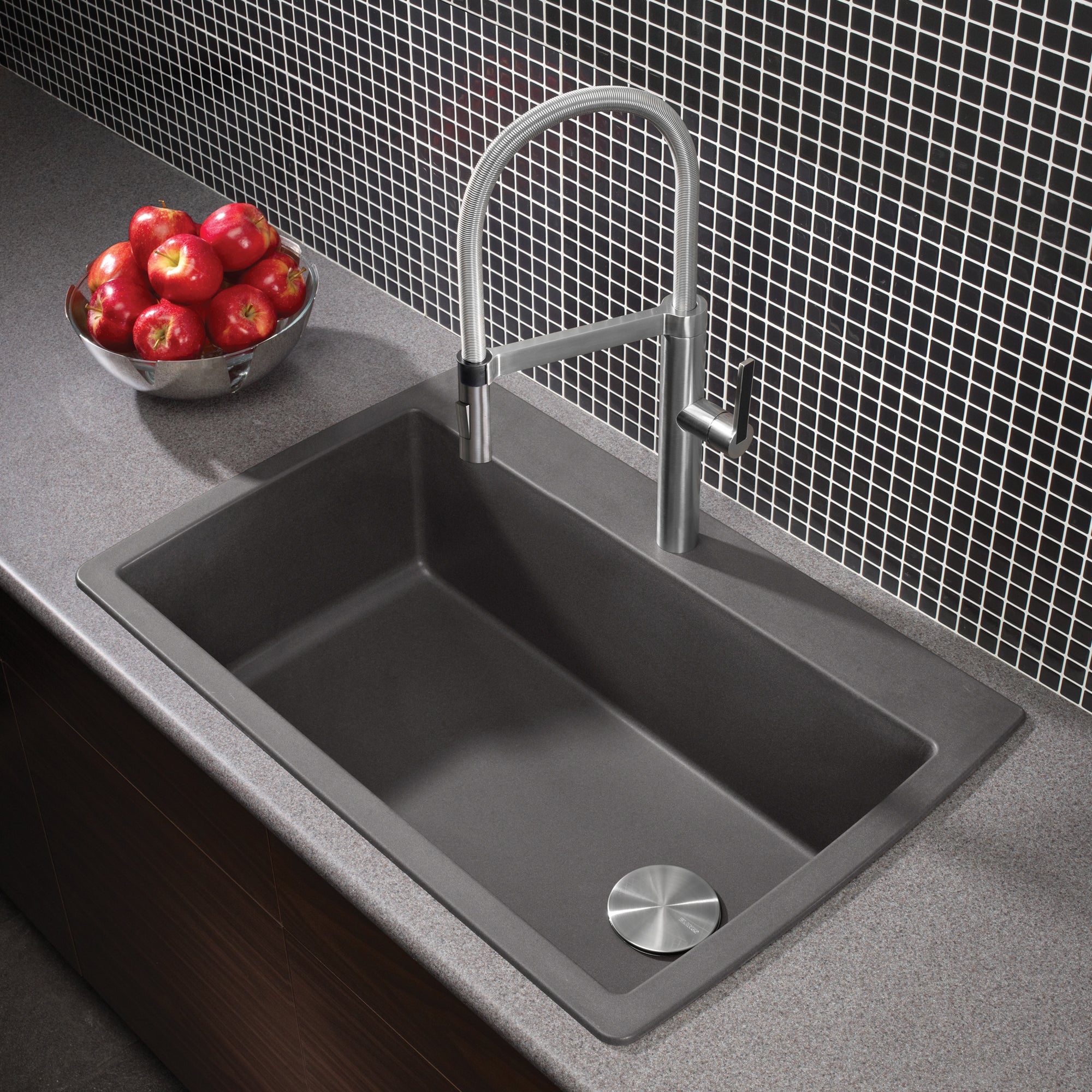 Blanco 401409- DIAMOND Super Single, Drop-in Sink, SILGRANIT®, Cinder - FaucetExpress.ca