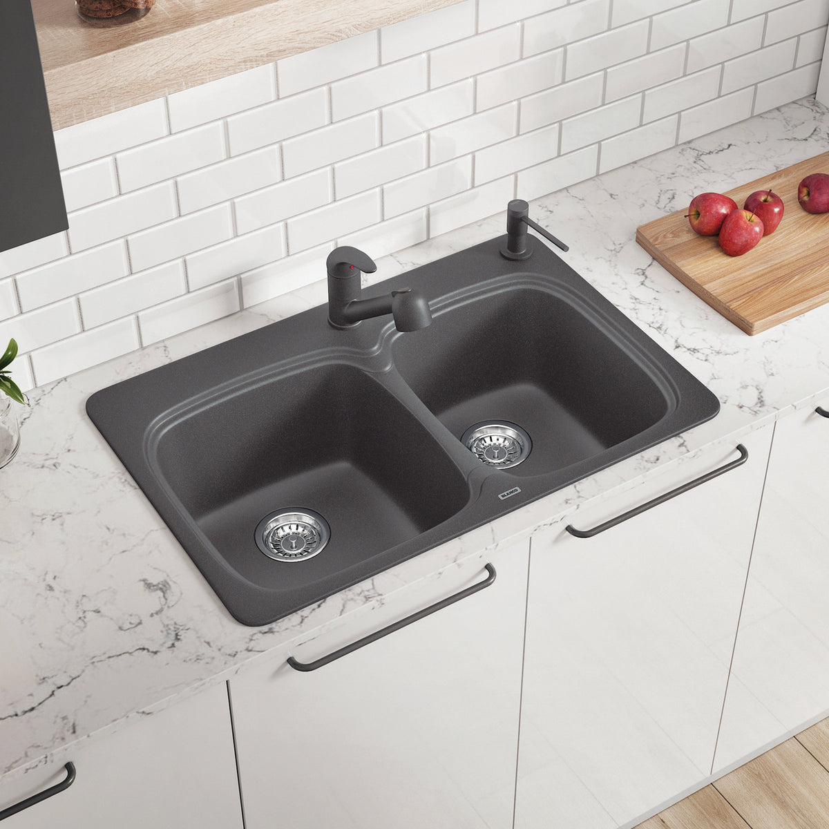 Blanco 401476- VIENNA 210 Drop-in Kitchen Sink, SILGRANIT®, Cinder - FaucetExpress.ca
