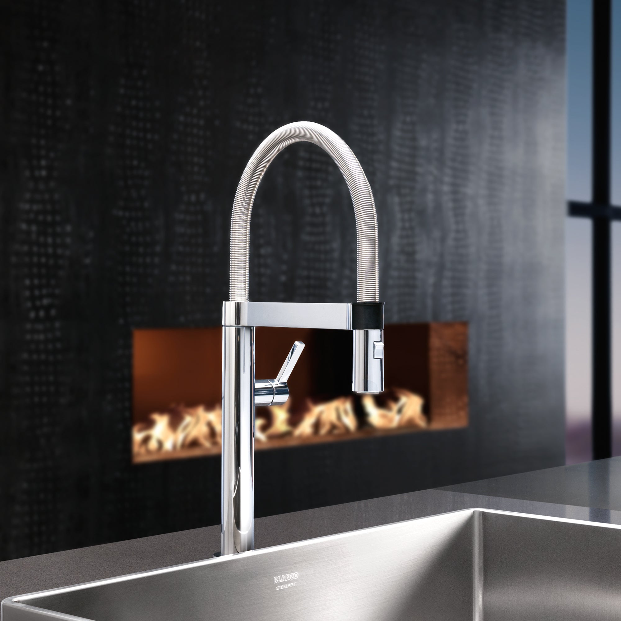 Blanco 401567- BLANCOCULINA Mini Pull-Down Kitchen Faucet, Chrome - FaucetExpress.ca