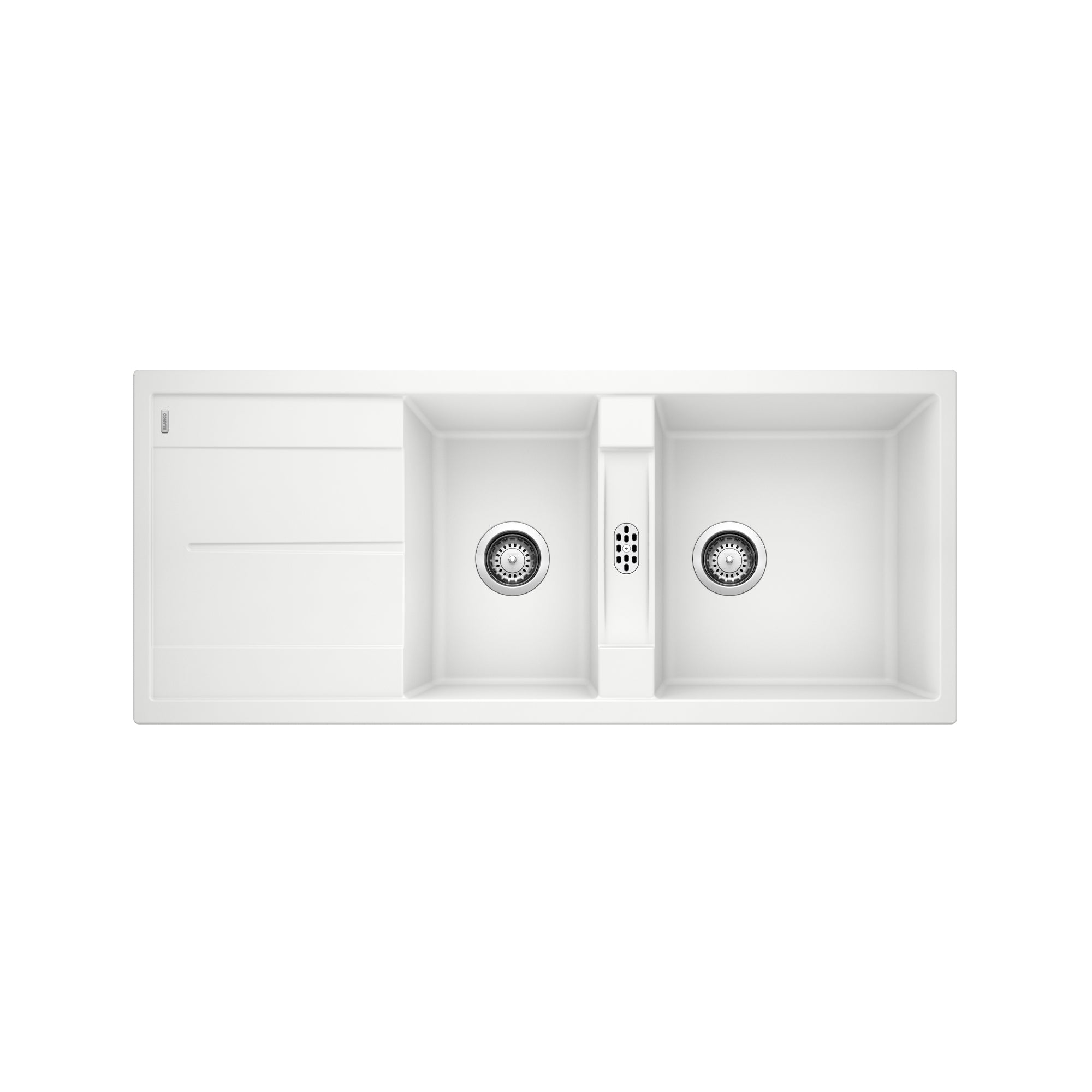 Blanco 401641- Metra 8 S, Double Bowl Drop-in Sink, Silgranit White - FaucetExpress.ca