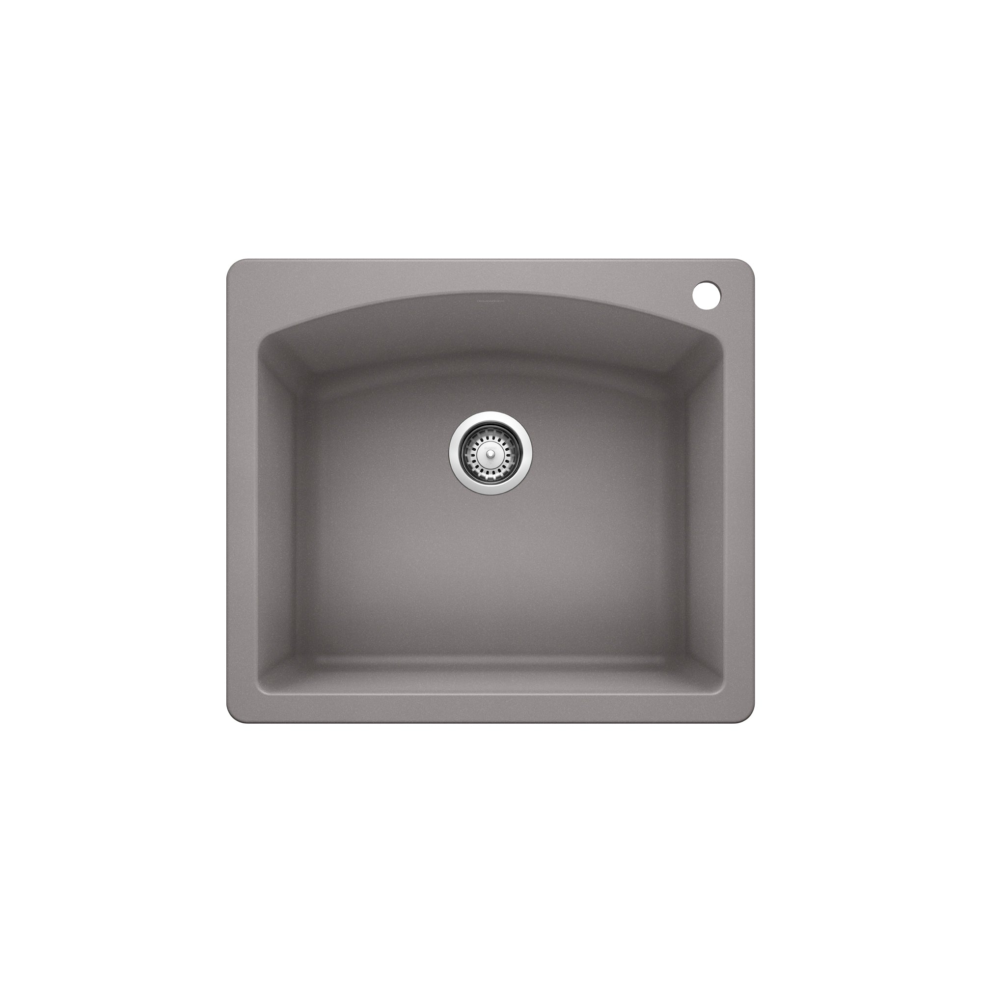 Blanco 401657- DIAMOND 1 Drop-in Sink, SILGRANIT, Metallic Gray - FaucetExpress.ca