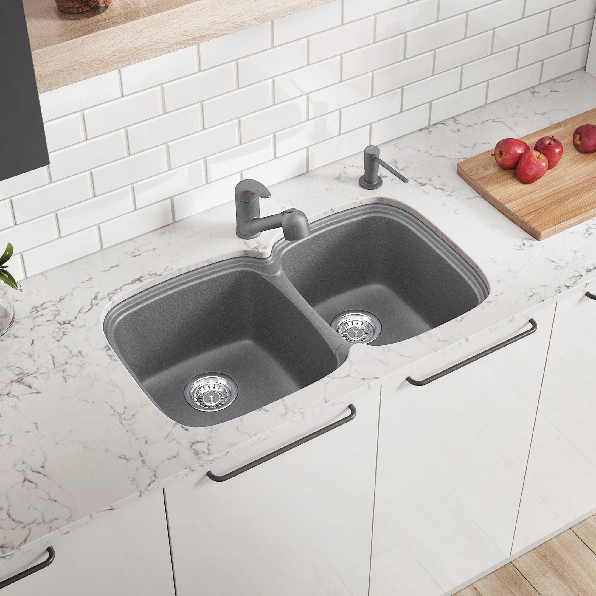 Blanco 401670- VIENNA 210 Drop-in Kitchen Sink, SILGRANIT®, Metallic Gray - FaucetExpress.ca