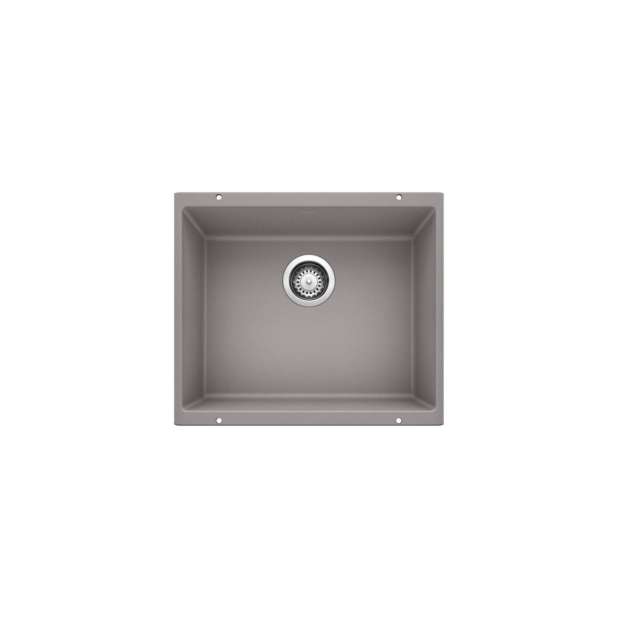 Blanco 401680- PRECIS U 1 Undermount Sink, SILGRANIT®, Metallic Gray - FaucetExpress.ca