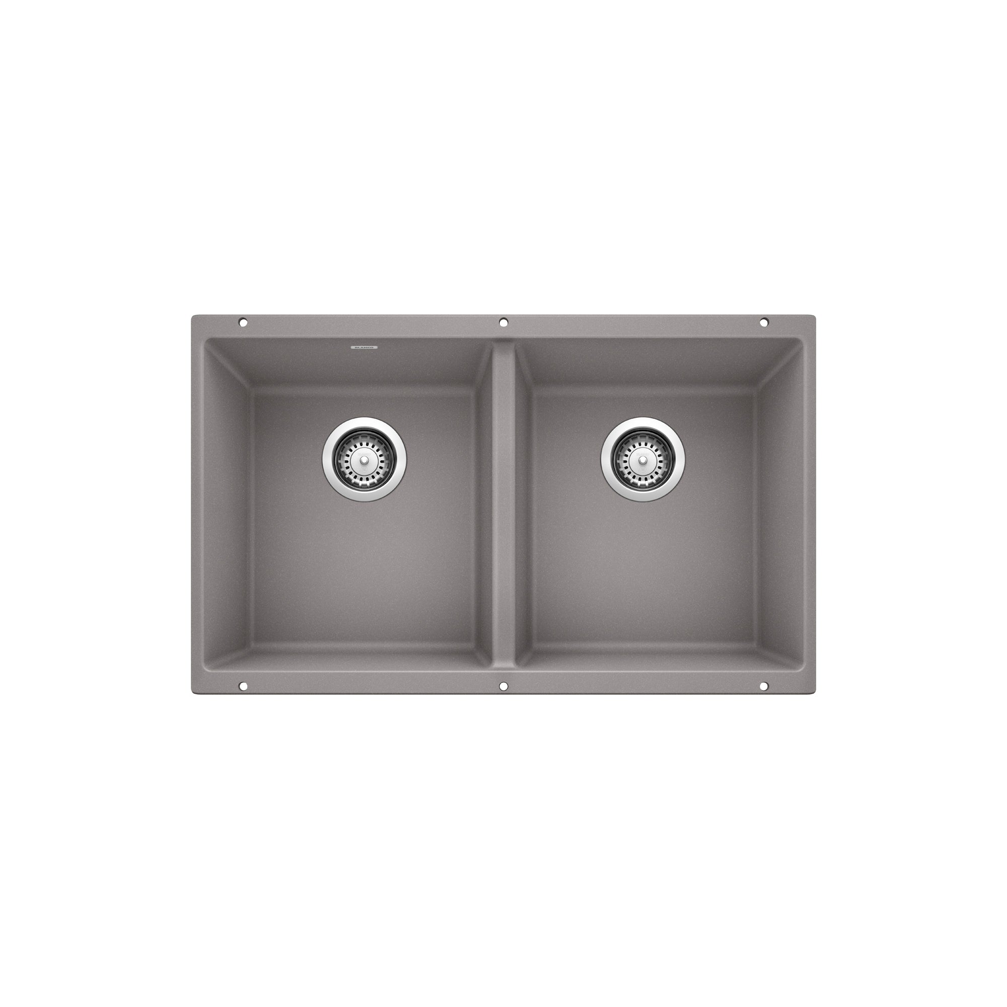 Blanco 401681- PRECIS U 2 Undermount Sink, SILGRANIT®, Metallic Gray - FaucetExpress.ca