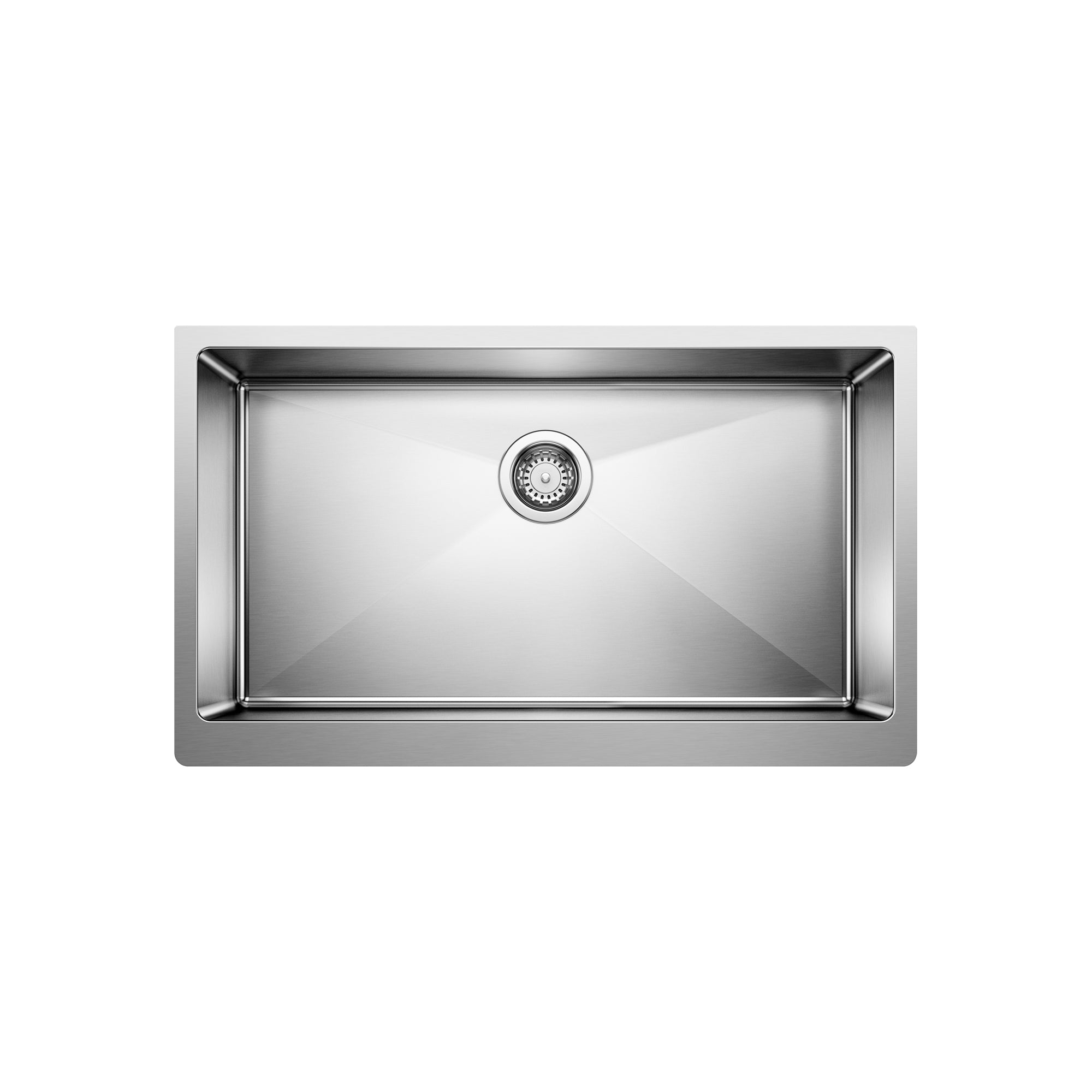 Blanco 401868- QUATRUS R15 U Super Single Farmhouse Sink, Stainless Steel - FaucetExpress.ca