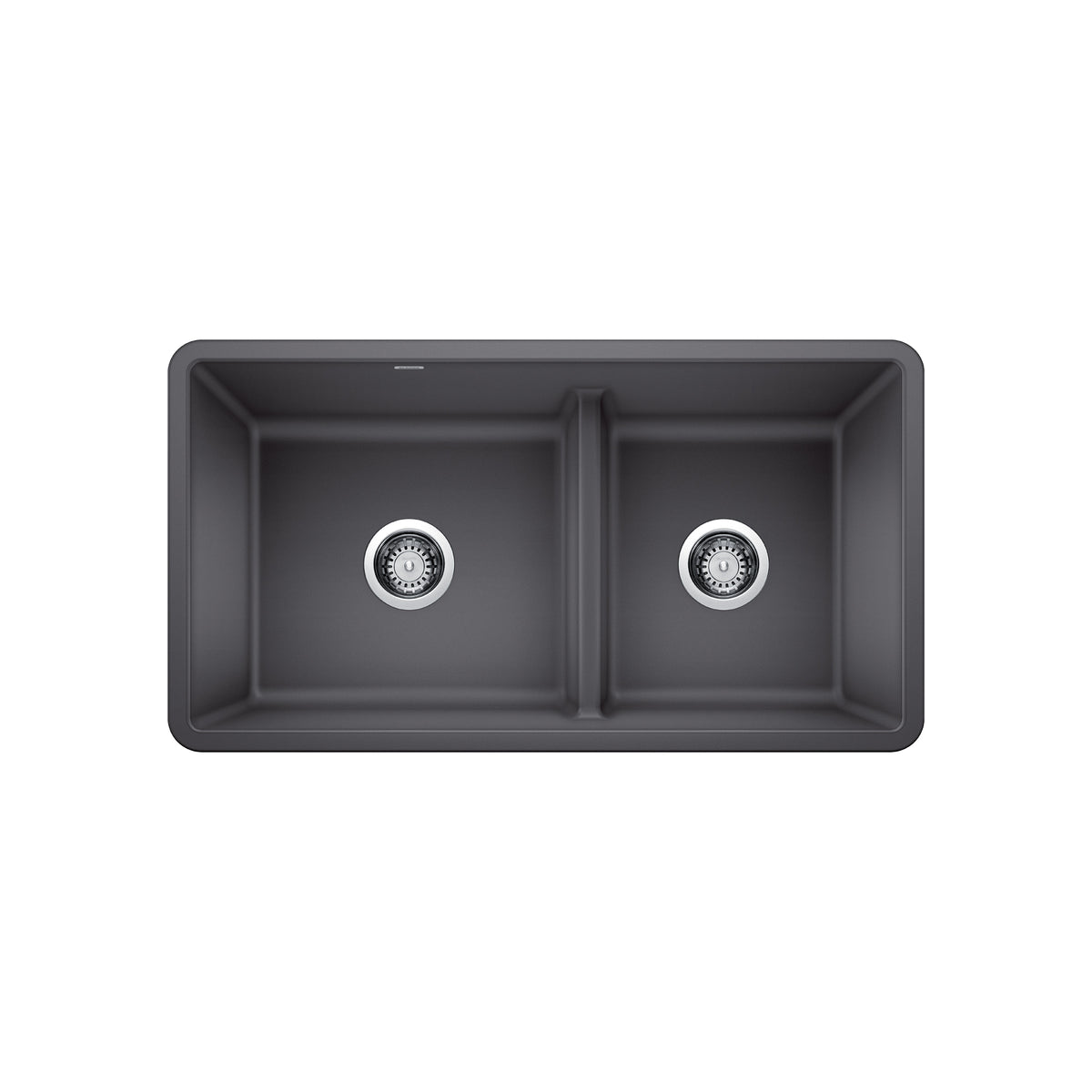 Blanco 402067- PRECIS U 1 Low Divide Undermount Sink, SILGRANIT, Cinder - FaucetExpress.ca