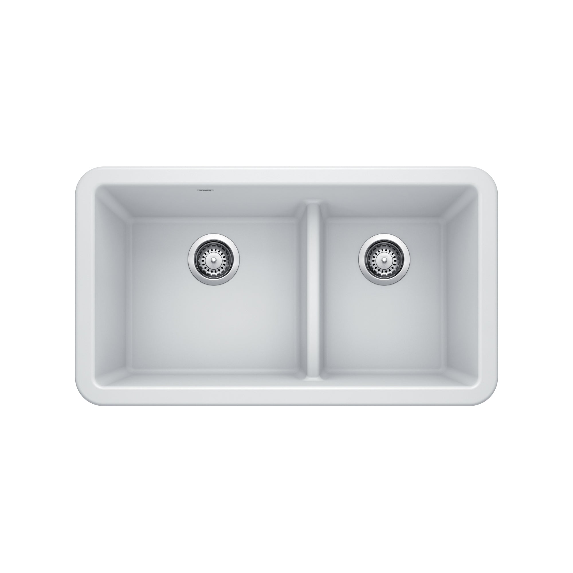 Blanco 402337- Ikon 33 1 ¾ LD, Double Bowl Farmhouse Sink, Silgranit White - FaucetExpress.ca