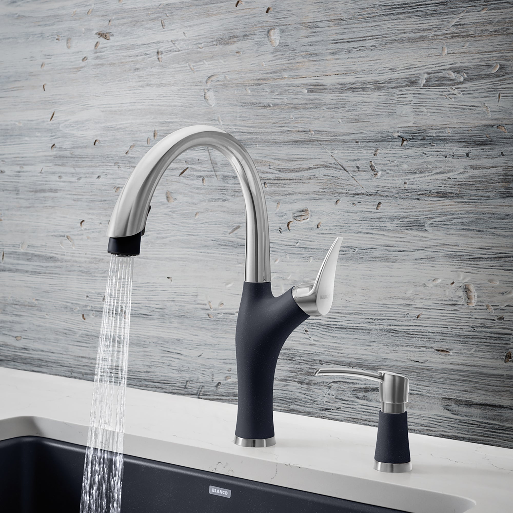 Blanco 442031- Artona Pull Down 1.5 Gpm, Pvd Steel / Anthracite - FaucetExpress.ca