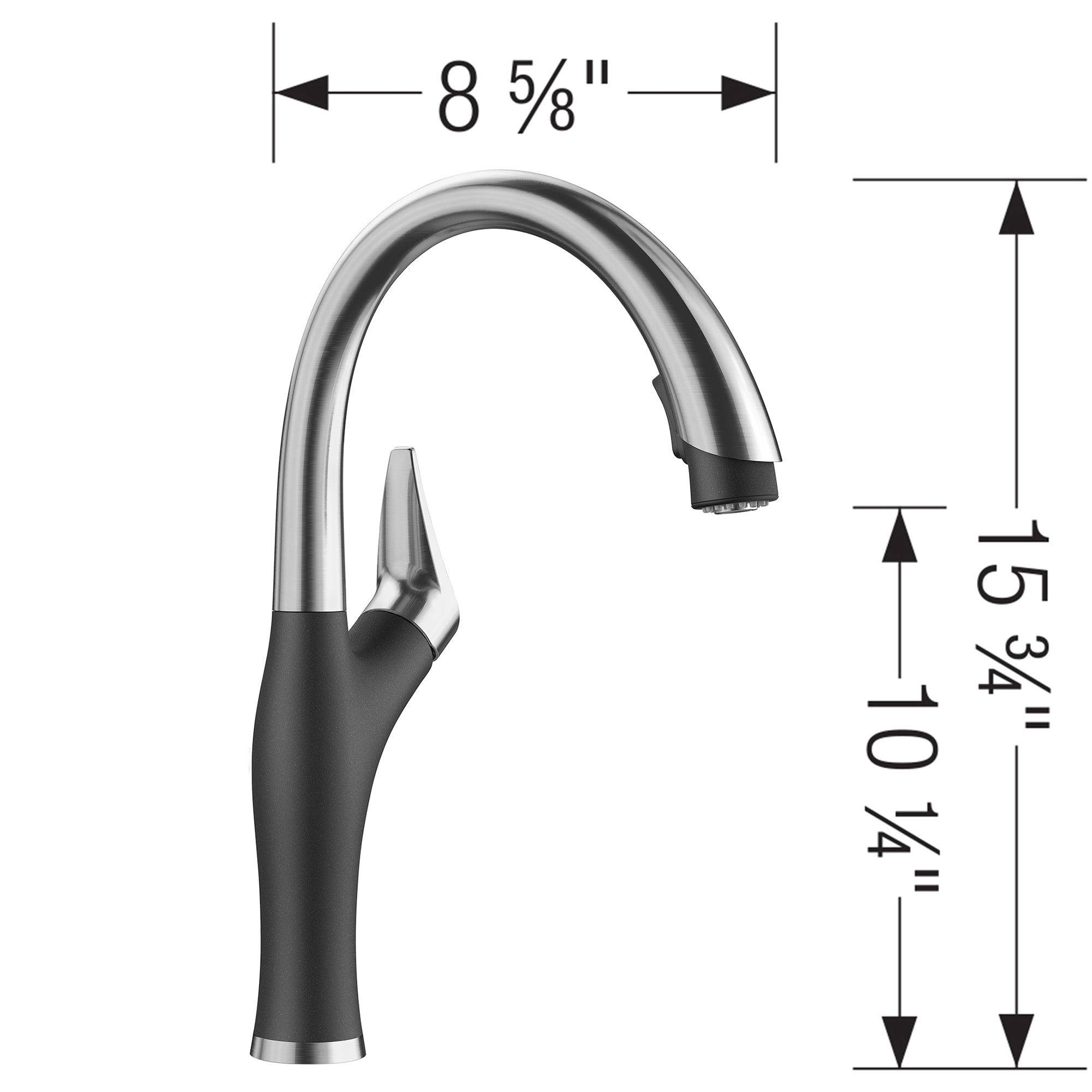 Blanco 442031- Artona Pull Down 1.5 Gpm, Pvd Steel / Anthracite - FaucetExpress.ca