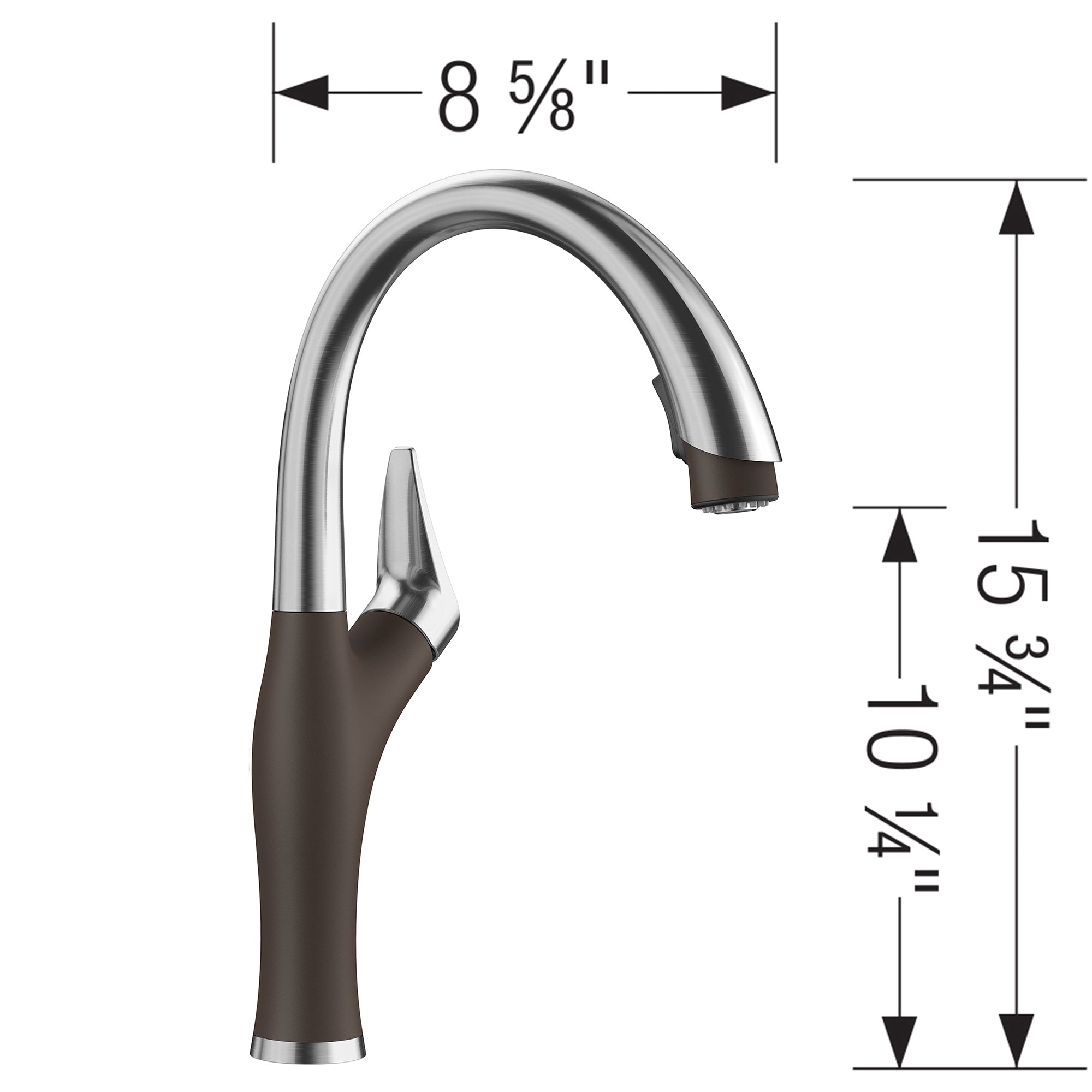 Blanco 442032- Artona Pull Down 1.5 Gpm, Pvd Steel / Café - FaucetExpress.ca