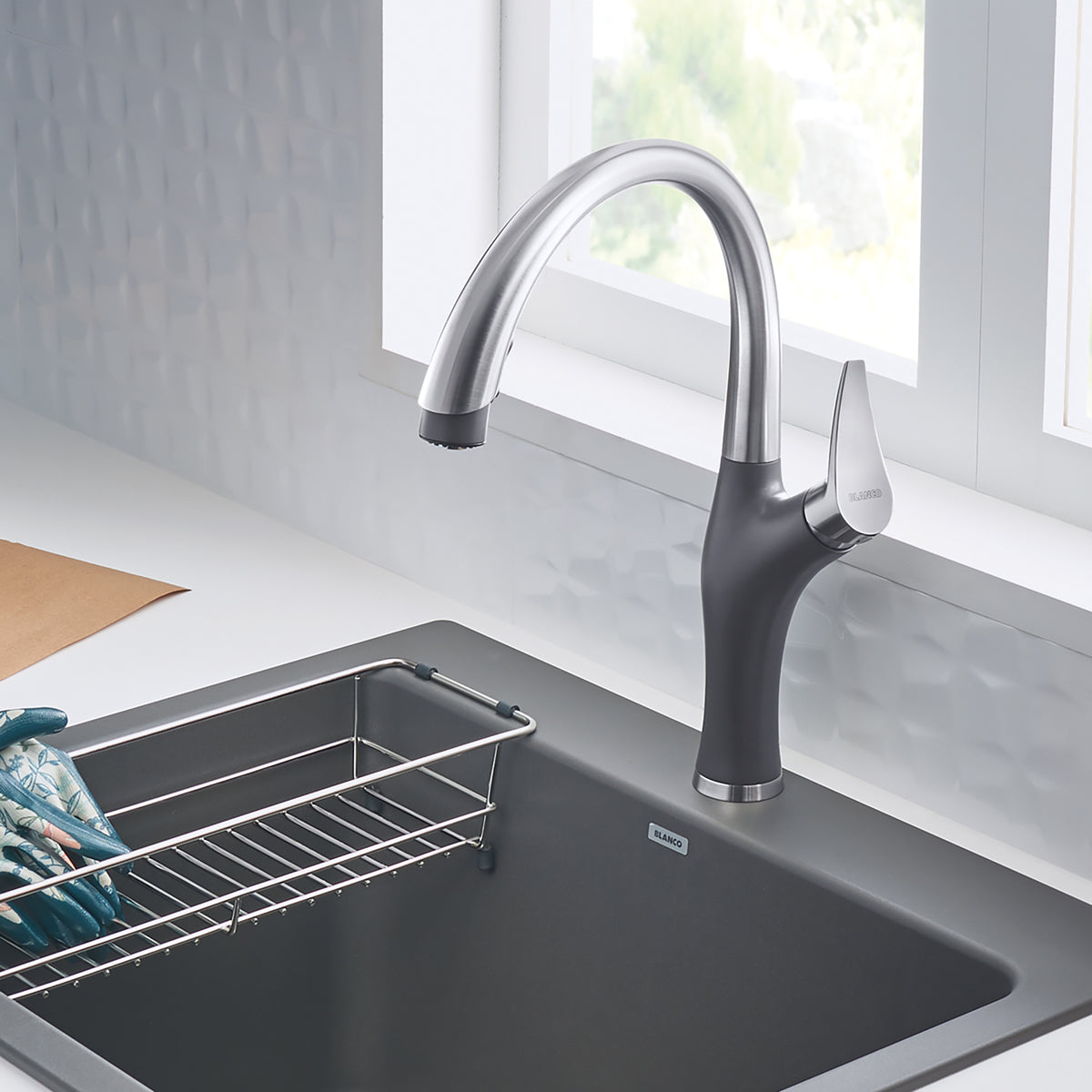 Blanco 442033- Artona Pull Down 1.5 Gpm, Pvd Steel / Cinder - FaucetExpress.ca