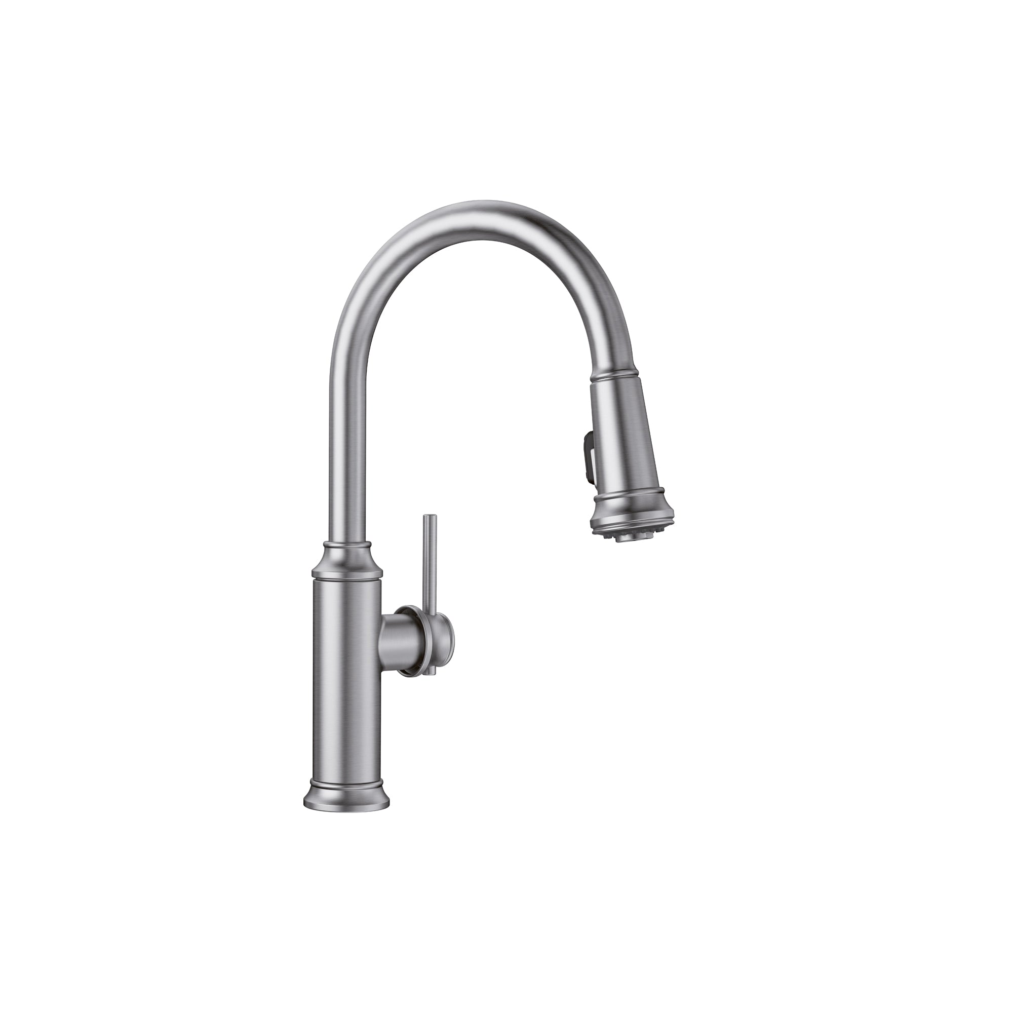 Blanco 442500- EMPRESSA Pull-down High Arc Kitchen Faucet, Stainless Finish - FaucetExpress.ca