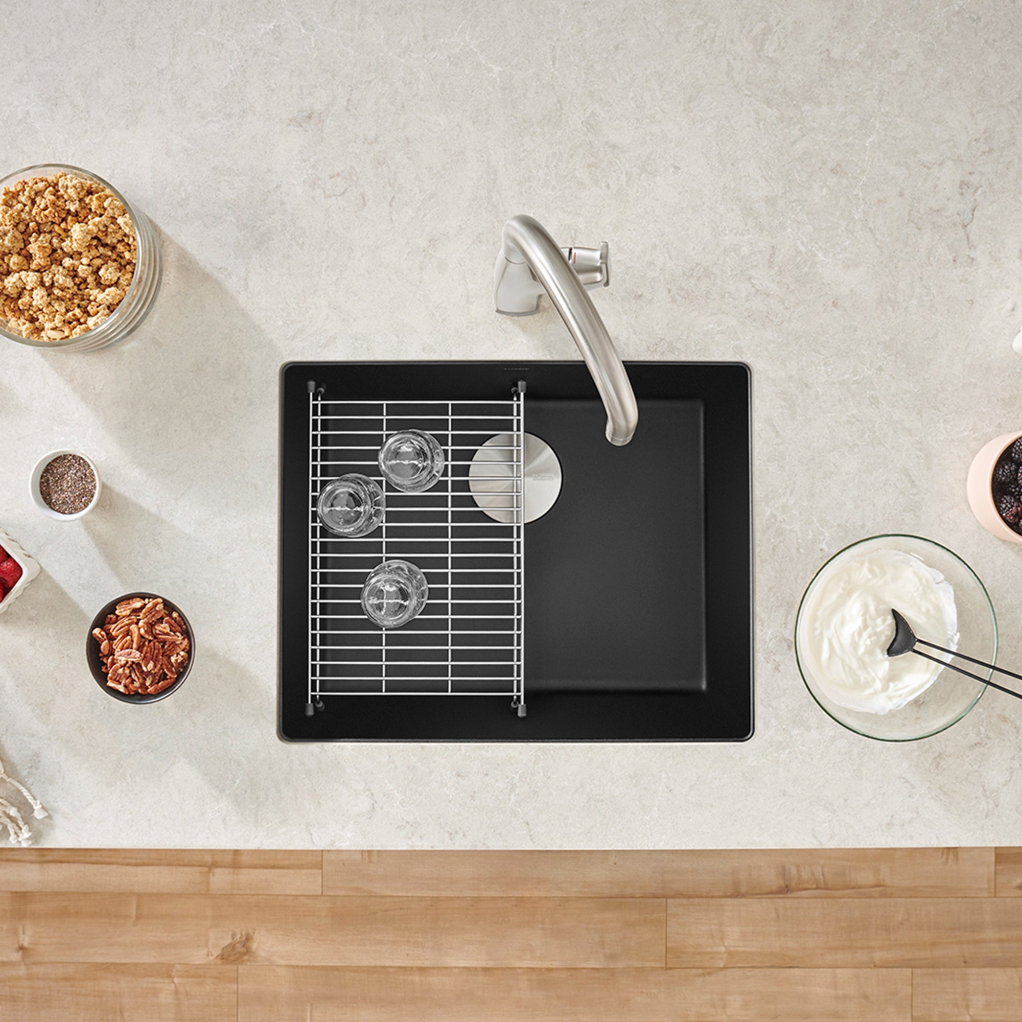 Blanco 402658- PRECIS U 1, Single Undermount Kitchen Sink, SILGRANIT Coal Black - FaucetExpress.ca