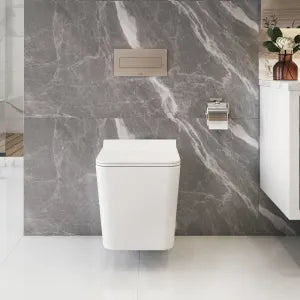 Icera C-5570.01- Baxter Wallhung Toilet Bowl Square White - FaucetExpress.ca