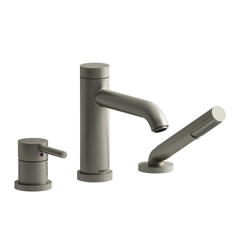 Riobel TCS10BN- 3-piece deck-mount tub filler with hand shower trim | FaucetExpress.ca