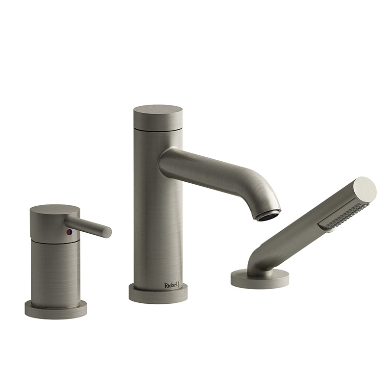 Riobel CS16BN- 3-piece Type P (pressure balance) deck-mount tub filler with hand shower | FaucetExpress.ca