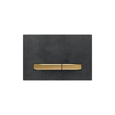 Geberit 115.672.JM.2- Geberit actuator plate Sigma50 for dual flush, metal colour brass: brass, Mustang slate - FaucetExpress.ca