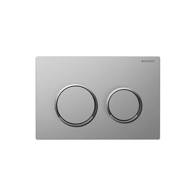 Geberit 115.085.JQ.1- Geberit actuator plate Omega20 for dual flush: matt chrome-coated, easy-to-clean coated, bright chrome-plated - FaucetExpress.ca