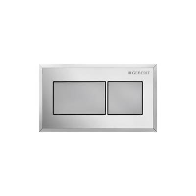 Geberit 116.053.KA.1- Geberit remote flush actuation, square design, pneumatic, for dual flush, for Sigma concealed cistern 8 cm, concealed actuator: bright chrome-plated, matt chrome-plated - FaucetExpress.ca