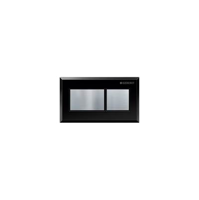 Geberit 116.053.KV.1- Geberit remote flush actuation, square design, pneumatic, for dual flush, for Sigma concealed cistern 8 cm, concealed actuator: black, chrome-plated, brushed - FaucetExpress.ca