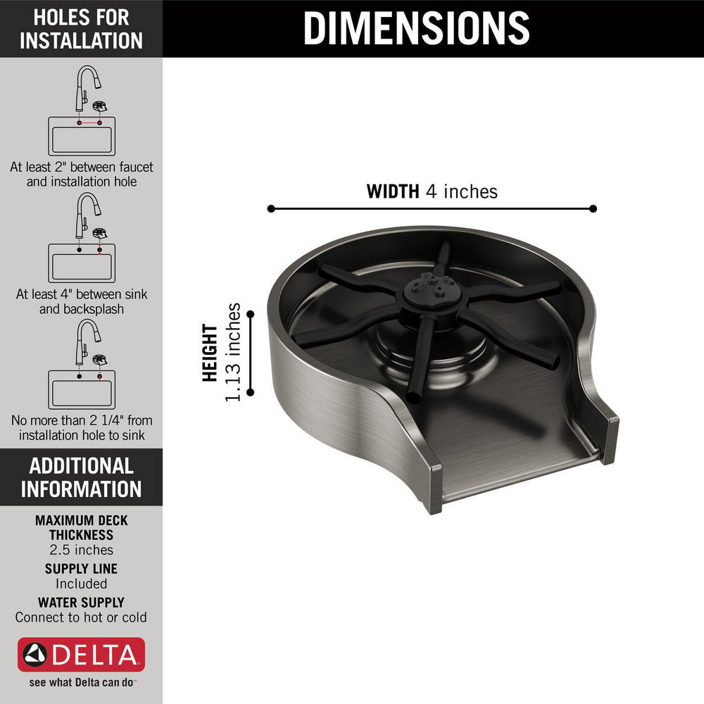 Delta GR250-KS- Metal Glass Rinser (Black Stainless)
