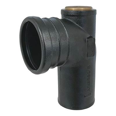 Geberit 367.072.18.1- Geberit cast iron fitting 90�: 90mm inlet, 3" outlet, 2" NPTF heel outlet - FaucetExpress.ca