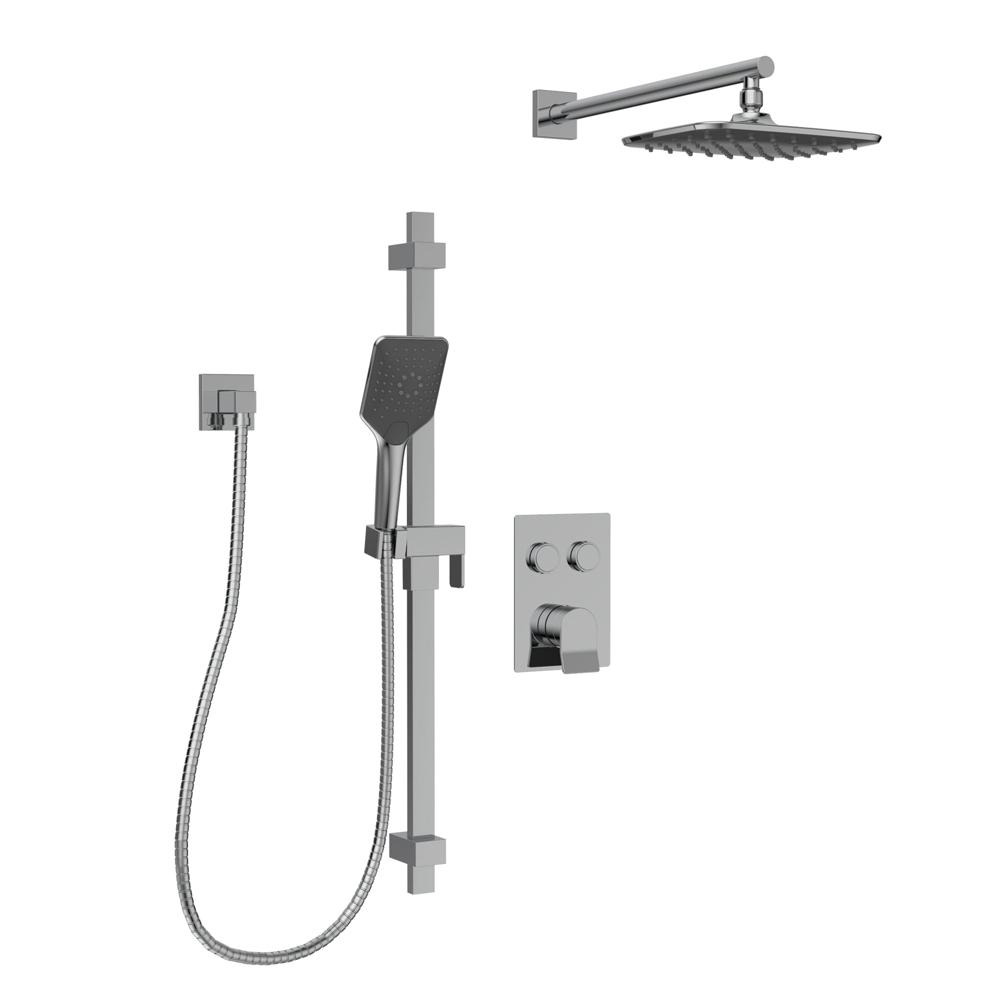 Bélanger KIT-VOL145TS2DBTCP- Volta Shower Trim Kit W/2-Way Push Button Thermo Valve Trim, Hand Shower & Wm Rain Shower Head *Valve Required