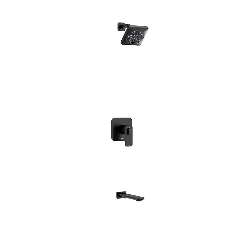 Riobel KIT#4744EQBK- Type T/P (thermostatic/pressure balance) ½" coaxial 2-way no share with shower head and tub spout | FaucetExpress.ca