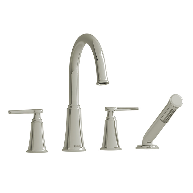 Riobel MMRD12JPN- 4-piece deck-mount tub filler with hand shower | FaucetExpress.ca