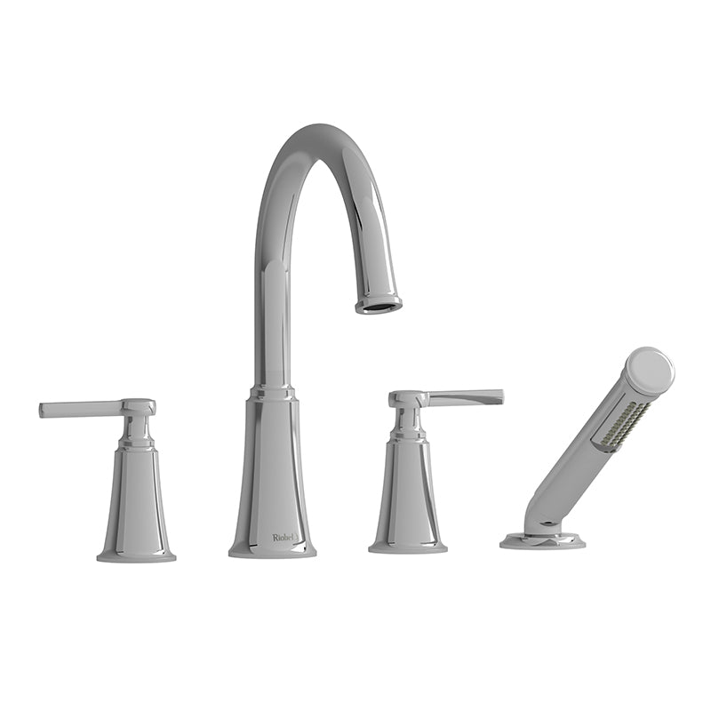 Riobel MMRD12LC- 4-piece deck-mount tub filler with hand shower | FaucetExpress.ca