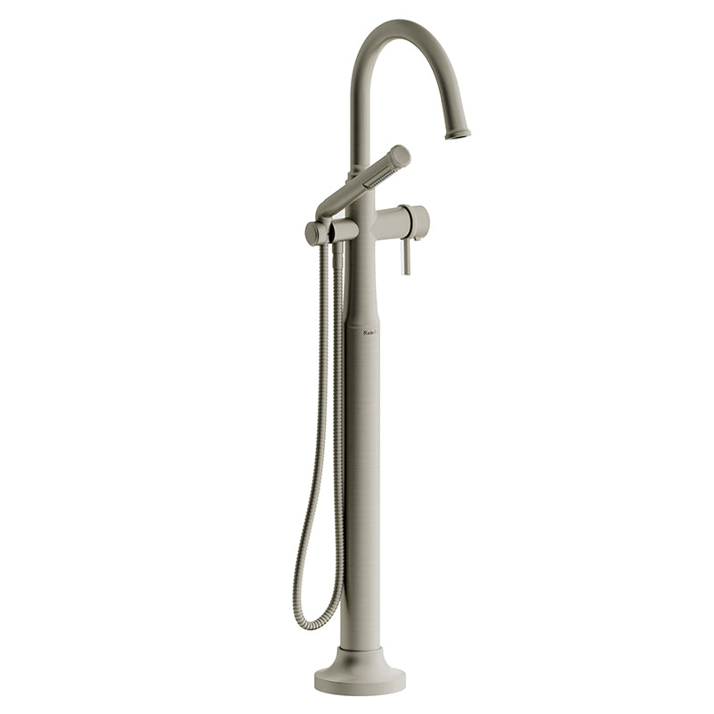 Riobel TMMRD39LBN- 2-way Type T (thermostatic) coaxial floor-mount tub filler with hand shower | FaucetExpress.ca