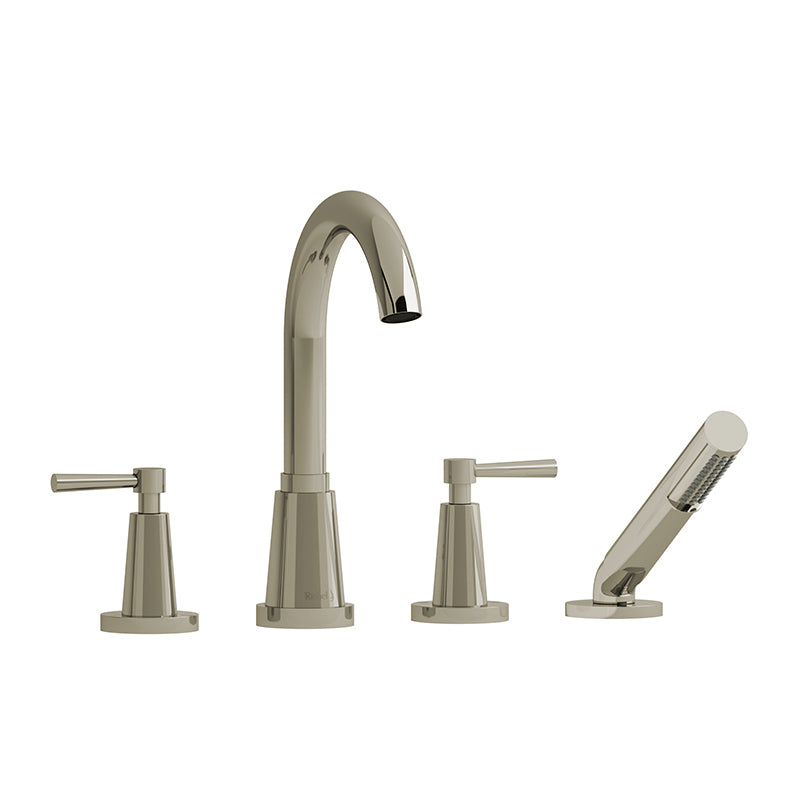Riobel PA12LPN- 4-piece deck-mount tub filler with hand shower | FaucetExpress.ca