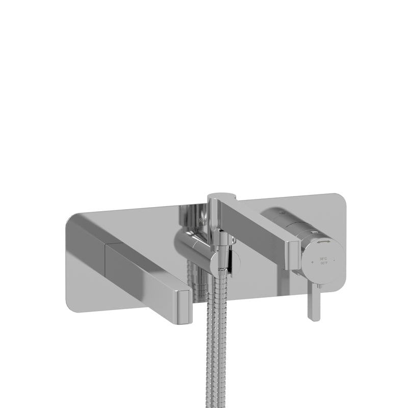 Riobel PX21C- Wall-mount Type T/P (thermo/pressure balance) coaxial tub filler with hand shower | FaucetExpress.ca