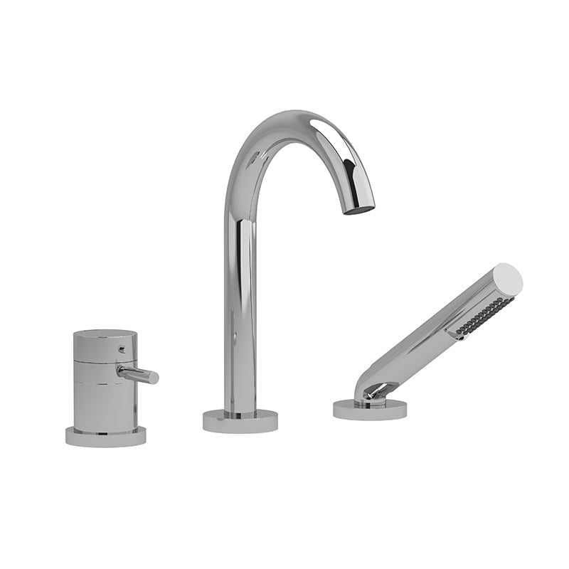 Riobel RU19BG- 2-way 3-piece Type T (thermostatic) coaxial deck-mount tub filler with hand shower | FaucetExpress.ca