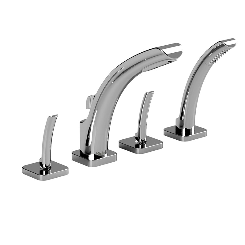 Riobel SA12C- 4-piece deck-mount tub filler with hand shower | FaucetExpress.ca