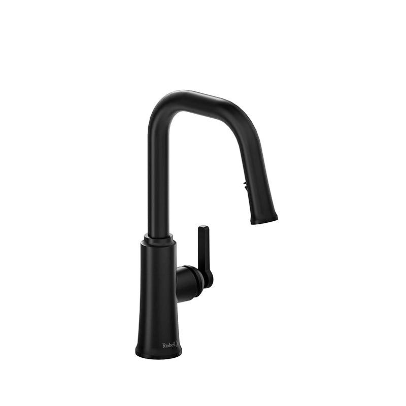 Riobel TTSQ101BK- Trattoria kitchen faucet with spray | FaucetExpress.ca