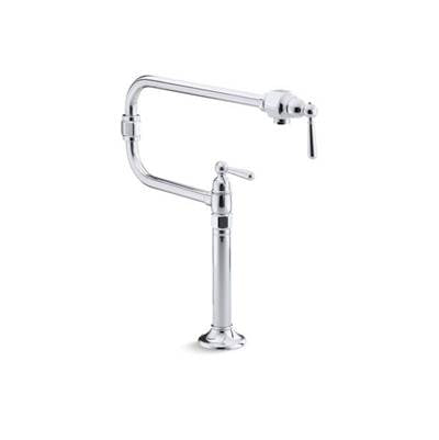 Kohler 7323-4-S- HiRise single-hole deck-mount pot filler kitchen sink faucet with 22'' extended spout and lever handle | FaucetExpress.ca