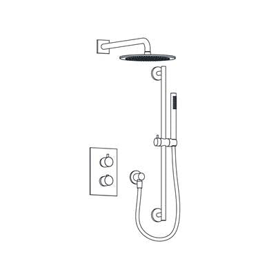 Aqualem TSKT2103-ABM- 2-Way Thermostatic Shower Kit Trim Set (Rough-In Valve Req.: HW3200.RI) - FaucetExpress.ca