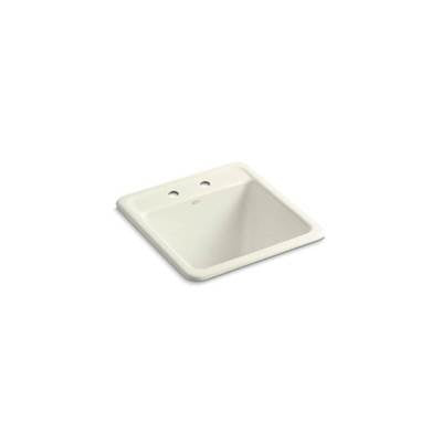 Kohler 19022-2-96- Park Falls 21'' x 22'' x 13-3/4'' Top-mount/undermount utility sink with 2 faucet holes | FaucetExpress.ca